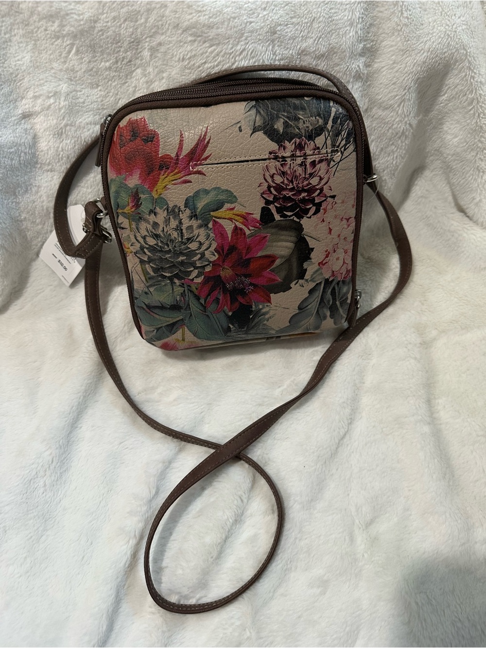 Multisac Floral Crossbody Bag in Brown and Multicolor - Picture 2 of 8